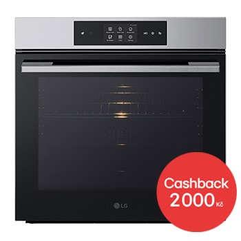 Čelní pohled na Vestavná parní trouba LG 76 l InstaView™, EasyClean™, Stříbrná WS9D7651WS
